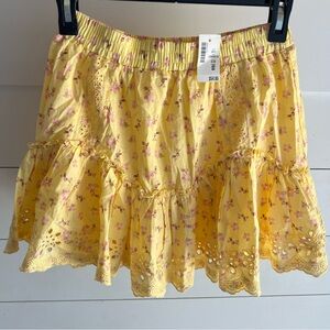 Aeropostale Women’s New NWT Yellow Floral Lined Mini Skirt Size XS